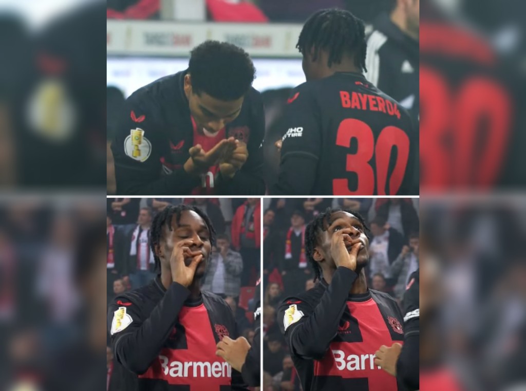 Bayer Leverkusens Amine Adli And Jeremie Frimpongs Puzzling Celebration In Dfb Pokal Semi 