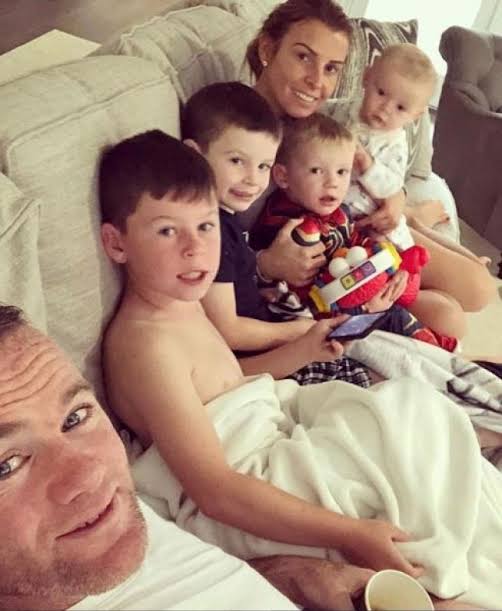 Wayne Rooney and his family 