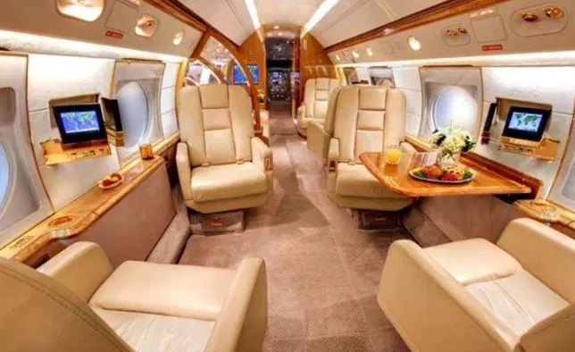 Inside the private jet Lionel Messi often flies in.