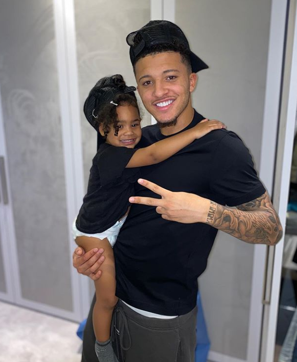 Jadon Sancho and the little girl 