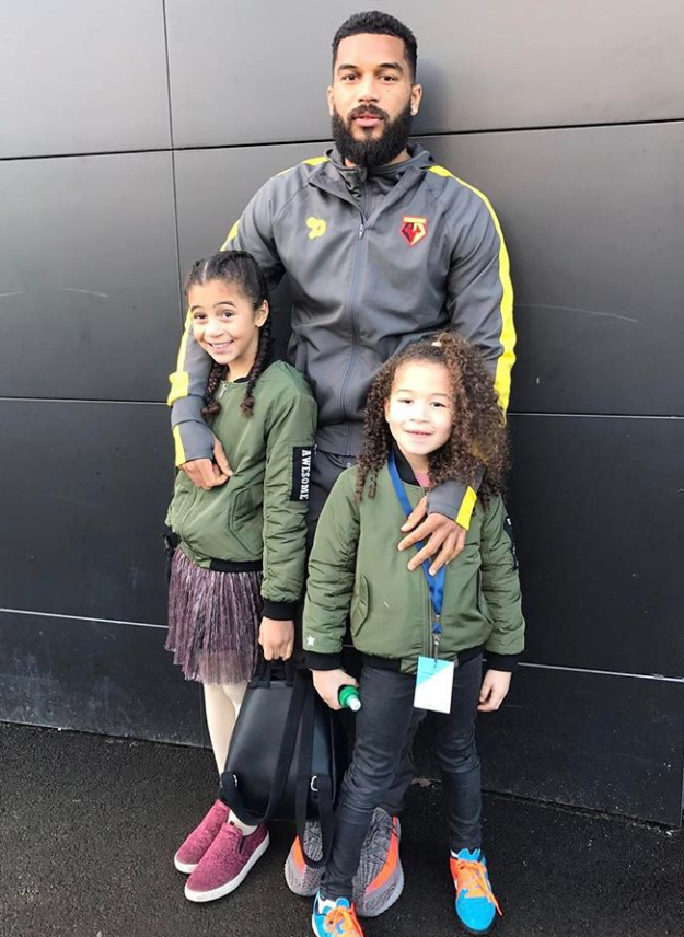 Adrian Mariappa and her daughters 