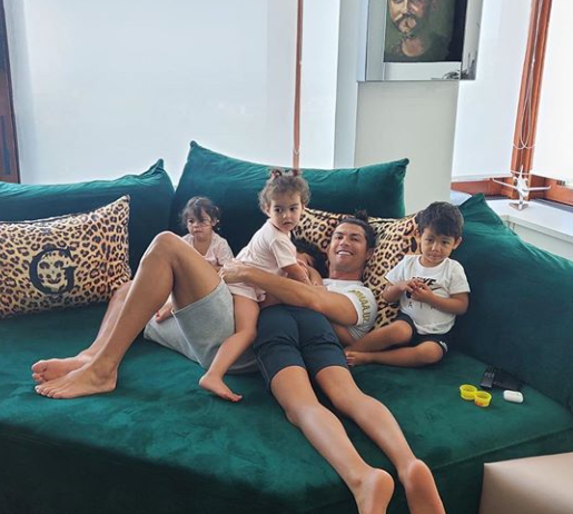 Cristiano Ronaldo playing with his children 