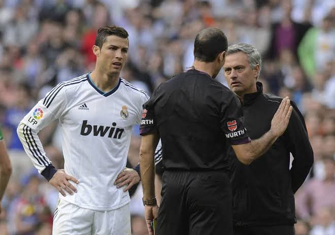 Cristiano Ronaldo and Jose Mourinho in one of their tensed moments at Real Madrid.