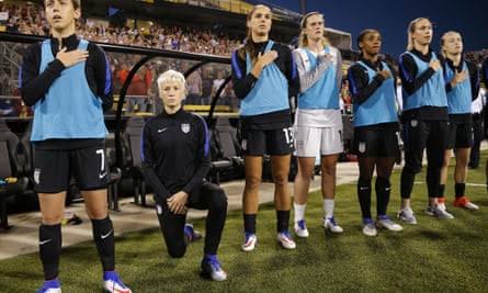 US Female soccer national team captain Megan Rapinoe showing solidarity with Black Lives Matter movement 