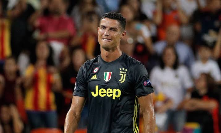 Cristiano Ronaldo crying after he was issued a red card in a Champions League match last season.