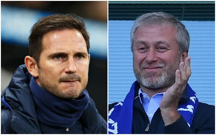 Frank Lampard and owner of Chelsea FC Roman Abramovich