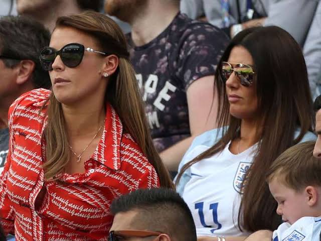 Coleen Rooney and Rebekah Vardy watching a football game together when the going was still good. 