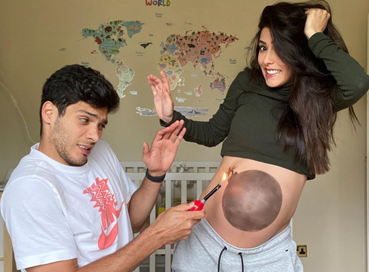 Raul Jimenez and his girlfriend, Raul Jimenez having fun during her days of pregnancy.