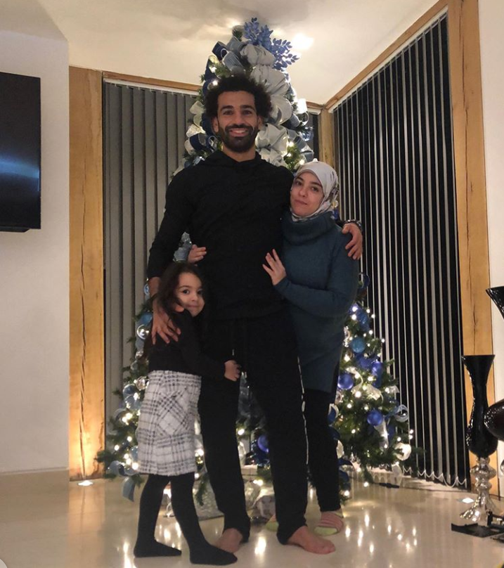Mohamed Salah, his wife Maggi and daughter Makka
