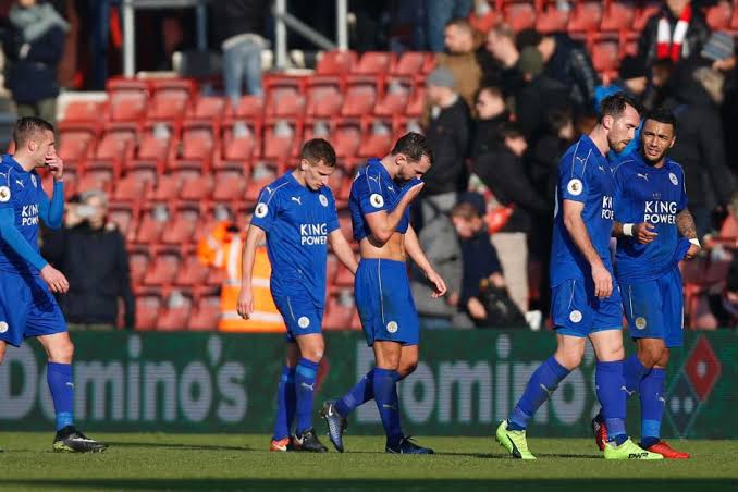 Leicester City players after a loss. 