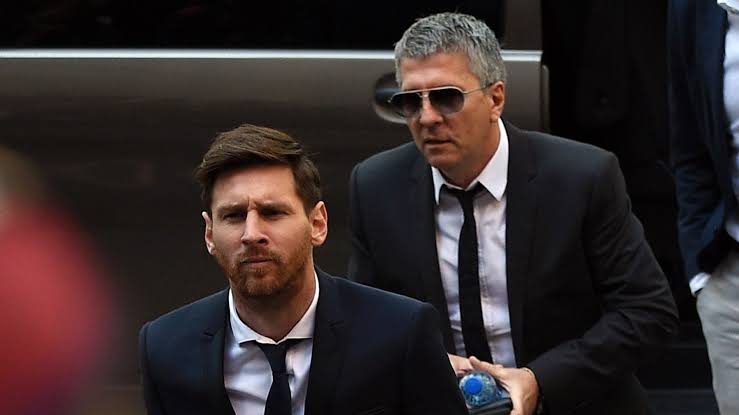 Lionel Messi and his father Jorge Horacio attending a court case in Spain.