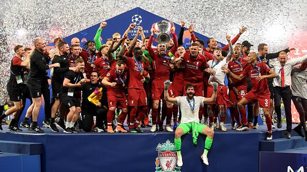 Liverpool football club celebrate Champions League triumph 2018-2019 season