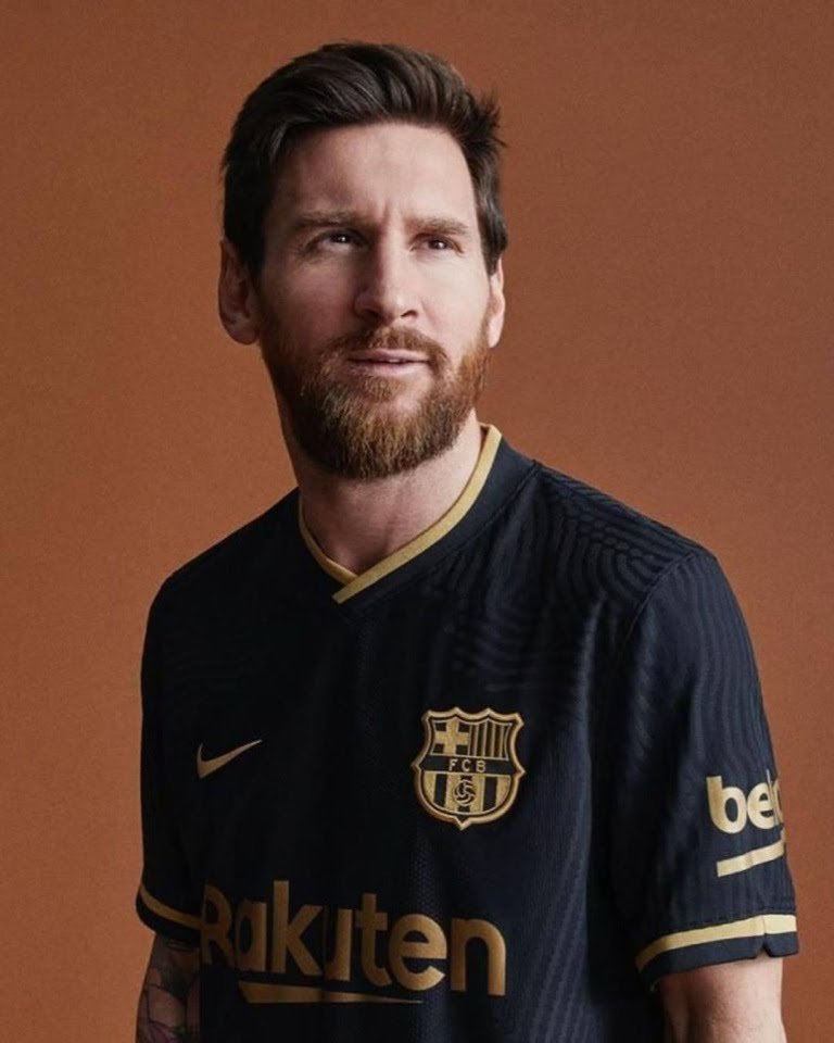 Lionel Messi modeling Barcelona 2020 Jersey 