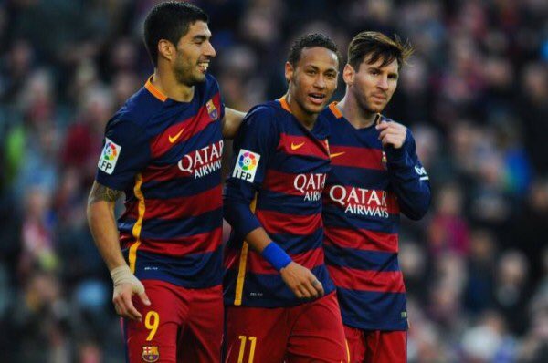 Suarez, Neymar, and Messi during his days at Barcelona 