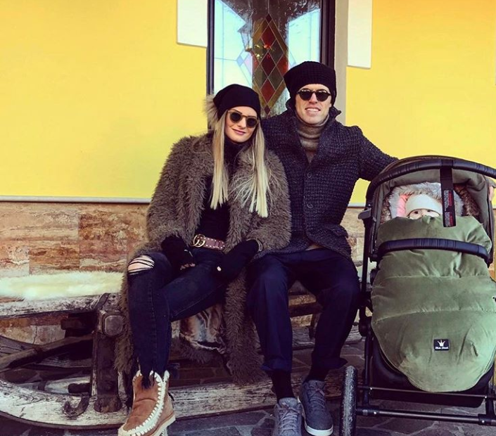 Josip Ilicic, his wife Tina Polovina and one of his daughters. 