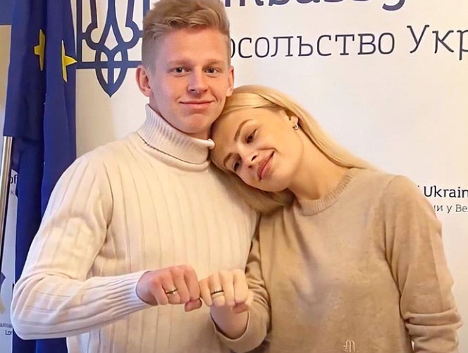 Oleksandr Zinchenko and his wife  Vlada Sedan