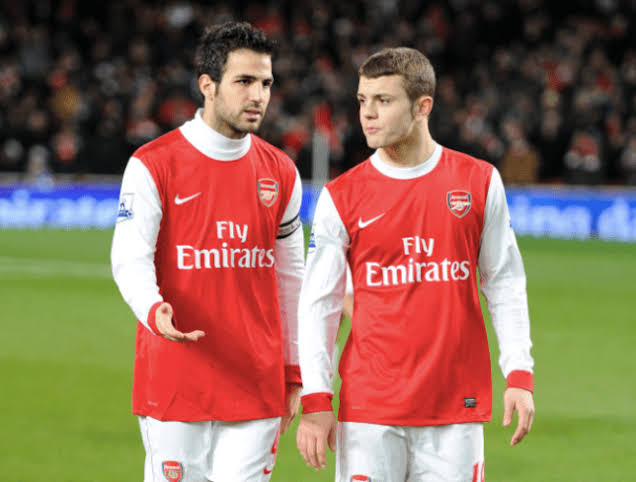Jack Wilshere and Cesc Fabregas while together at Arsenal. 