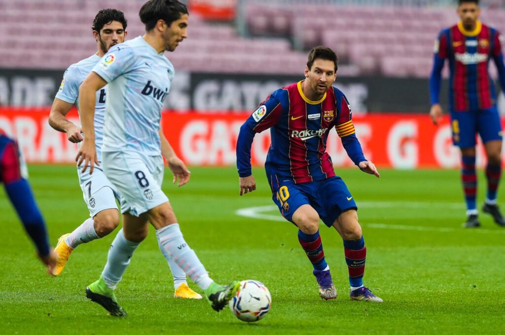 Lionel Messi in action for FC Barcelona.