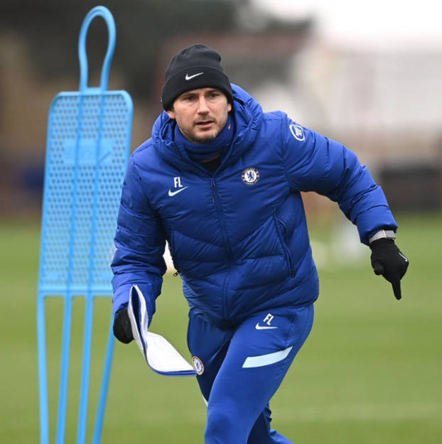 Frank Lampard in action at Chelsea's training ground. 