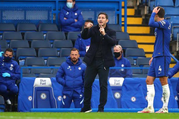 Frank Lampard on the sidelines for Chelsea.