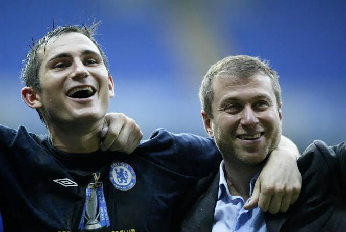 Chelsea's player Frank Lampard and the club's owner Roman Abramovich when the English football icon was still playing for the club.