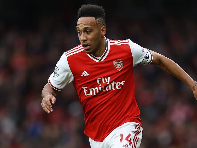 Pierre-Emerick Aubameyang in action for Arsenal.
