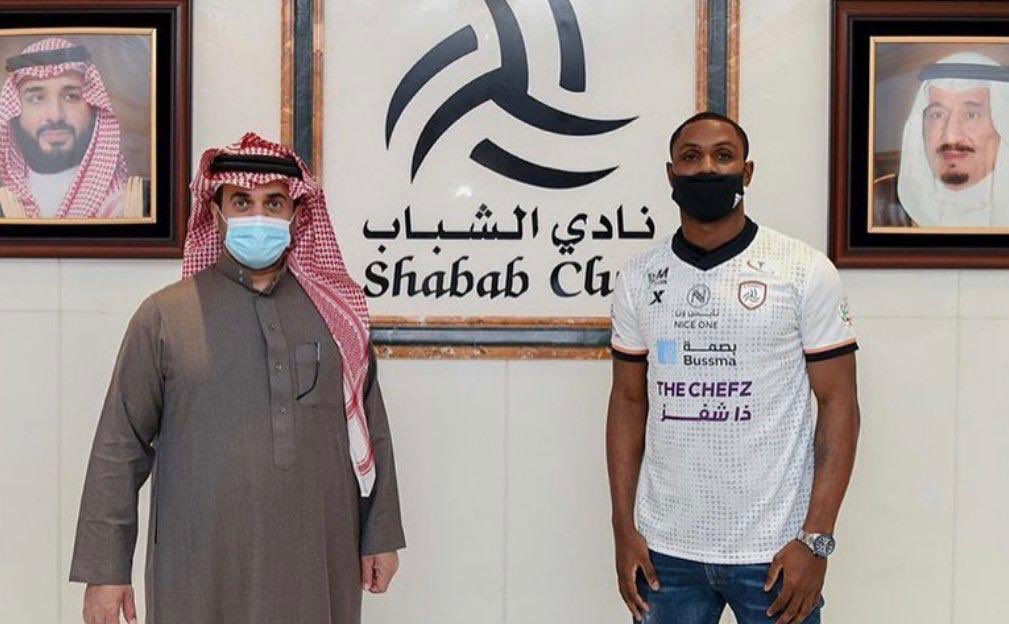 Odion Ighalo during his unveiling at Al Shabab.