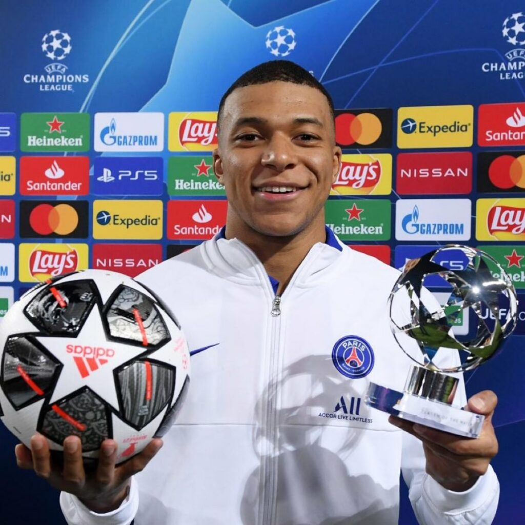 Kylian Mbappe took home the match ball and the man of the match award. 