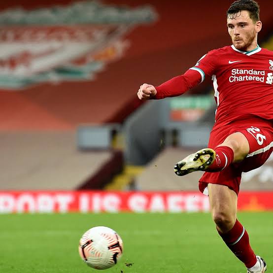 Andy Robertson in action for Liverpool.