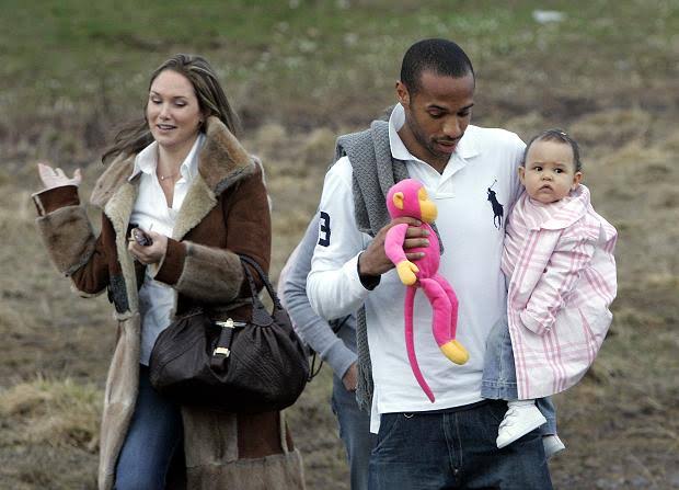 Thierry Henry, his former wife, Claire, and daughter Tea.
