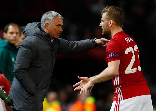 Luke Shaw and Jose Mourinho during the time of the Portuguese coach at United. 