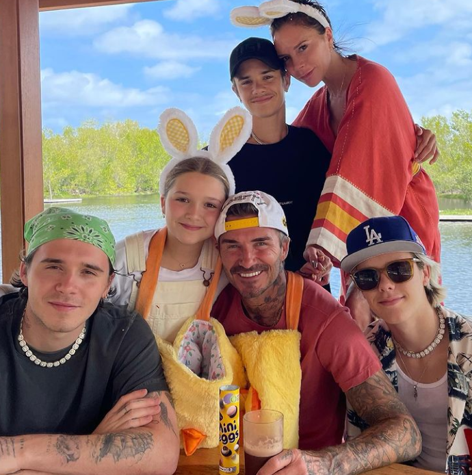 David Beckham and his family.
