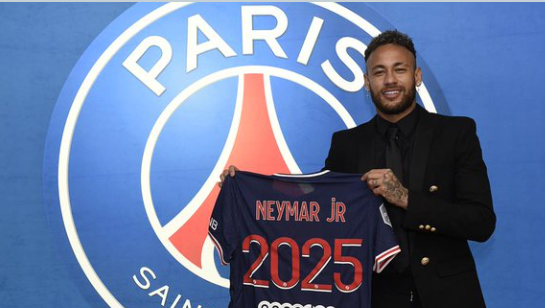PSG unveils Neymar after extending his contract with the club.
