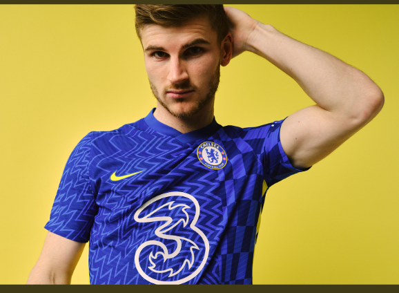 Timo Werner of Chelsea in the club's new kit.