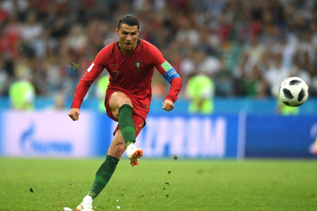 Cristiano Ronaldo in action for Portugal.