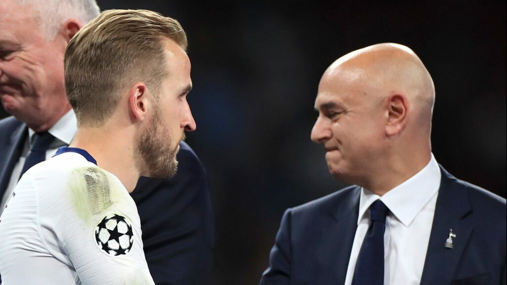 Harry Kane and the chairman of Tottenham Hotspur Levy.