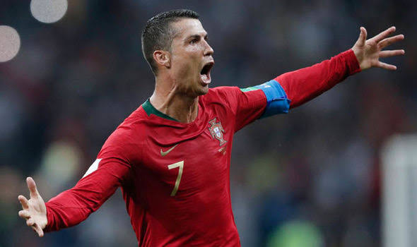 Cristiano Ronaldo celebrates in Portugal's color. 
