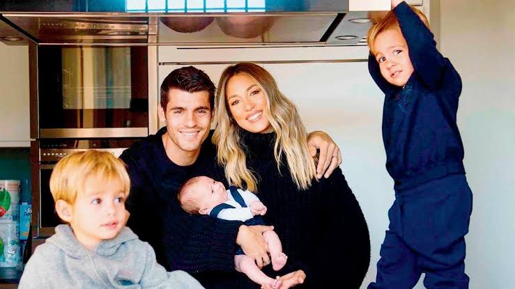 File photo of Morata and his family.
