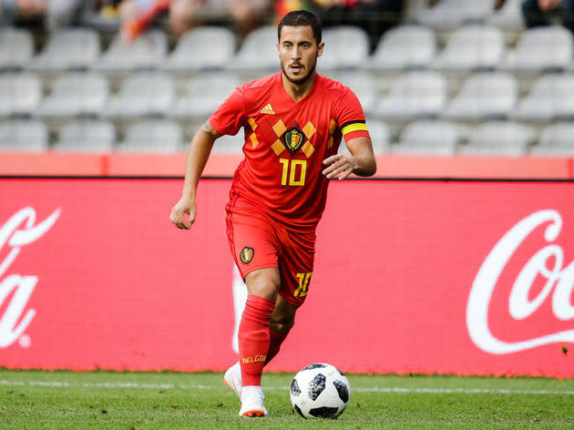 Eden Hazard in action for Belgium.
