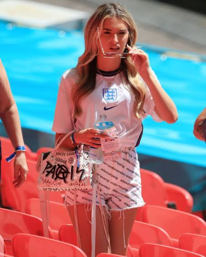 Jack Grealish's girlfriend, Sasha Attwood at the Wembley Stadium to watch England's game in Euro 2020.