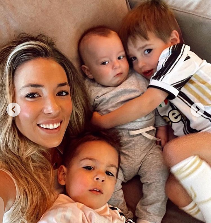 Alvaro Morata's wife Alice Campello and their three children. 
