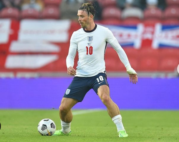 Jack Grealish is in action for England in Euro 2020.