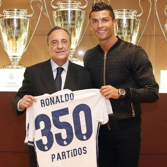 Florentino Perez and Cristiano Ronaldo at Real Madrid.