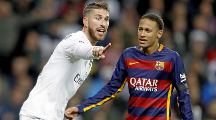 Sergio Ramos and Neymar during their time together in La Liga. 