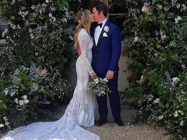 Joey Barton and Georgia during their wedding ceremony in 2019.