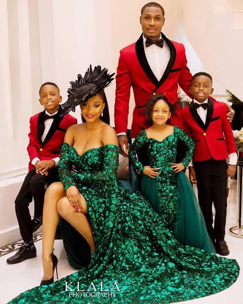 Odion Ighalo, Sonia and their children before things went bad. 