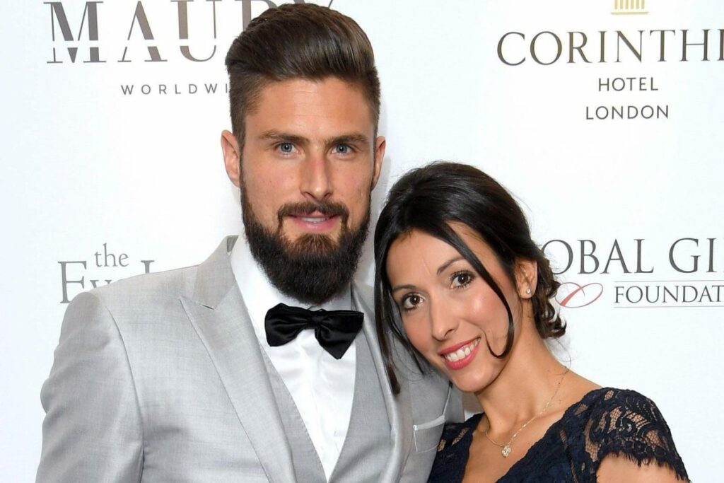 Olivier Giroud and his wife, Jennifer.