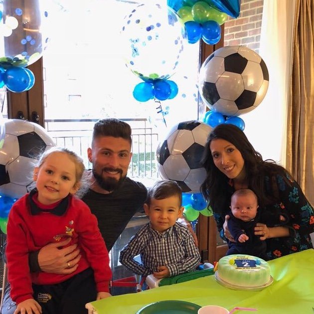 Olivier Giroud and his family.