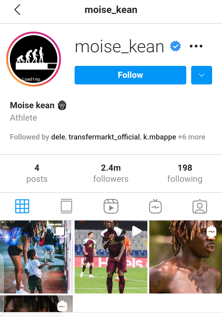 Moise Kean deletes everything related to Everton on his Instagram page