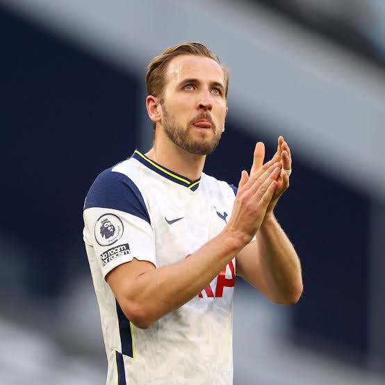 Harry Kane applauds Tottenham Hotspur fans after his last league game in the 2020-2021 season. 